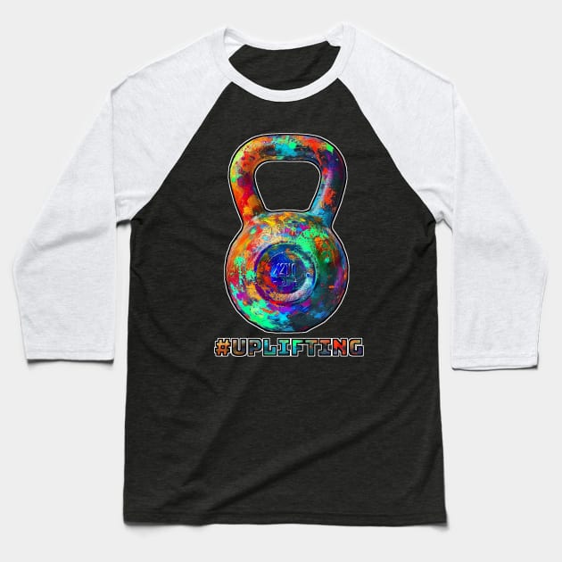 Uplifting Kettlebell Baseball T-Shirt by Yogimeister